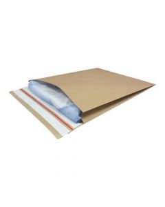 KRAFT MAILER ECO V BOTTOM & SIDE GUSSET DOUBLE P&S 350X450X40MM +100 FLAP MANILLA REF RBL10532 (PACK 50)