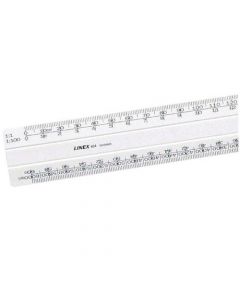 WHITE 30CM LINEX FLAT SCALE RULER 1:1-500 (COMES WITH COLOUR CODED INSERTS FOR EASE OF USE) LXH 433 (PACK OF 1)