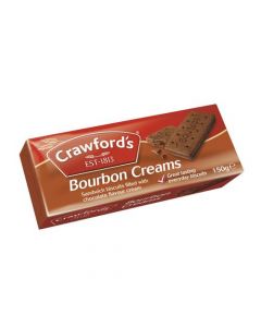 CRAWFORDS BOURBON BISCUITS 150G [PACK OF 12 BISCUITS] REF UTB021