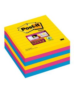 POST-IT SUPER STICKY 101X101MM LINED RIO (PACK OF 6) 675-SS6-RIO