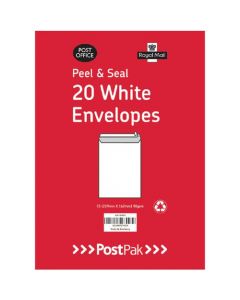 ENVELOPES C5 PEEL AND SEAL WHITE 90GSM (PACK OF 20) 9730613