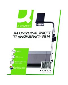 Q-CONNECT INKJET OVER HEAD PROJECTOR FILM (PACK OF 50) KF26074
