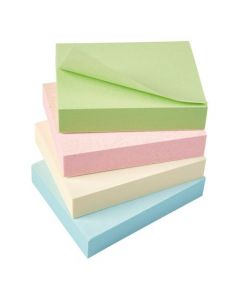 5 STAR ECO RECYCLED NOTES 38X51MM RE-MOVE PASTEL [PACK 12]
