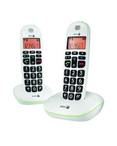 DORO DECT CORDLESS TELEPHONE BIG BUTTON WHITE TWIN PACK PHONEEASY 100WD (PACK OF 2)