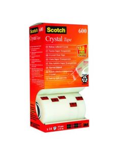 SCOTCH CRYSTAL TAPE 19MM X 33M (PACK OF 14) CRYSTAL14VP