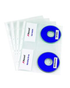REXEL NYREX CD/DVD POCKETS CLEAR (PACK OF 5 POCKETS) 2001007