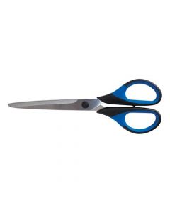 5 STAR ELITE SCISSORS WITH RUBBER CUSHIONED COMFORT GRIP STAINLESS STEEL BLADES 180MM BLUE/BLACK  (PACK OF 1)