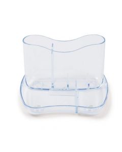 DESK ORGANISER 4 COMPARTMENTS 93MM HIGH CRYSTAL CLEAR