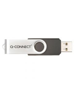 Q-Connect Silver/Black USB 2.0 Swivel 8Gb Flash Drive KF41512