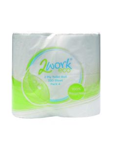 2WORK RECYCLED 2-PLY TOILET ROLL 320 SHEETS (PACK OF 36) KF03808