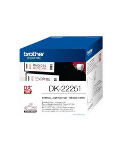 BROTHER PAPER LABELLING TAPE CONTINUOUS ROLL BLACK AND RED ON WHITE 62MMX15.24M DK-22251 (PACK OF 1)