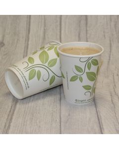 12 OZ BIODEGRADABLE AND COMPOSTABLE SINGLE WALL HOT PAPER CUPS (PACK OF 50 CUPS)