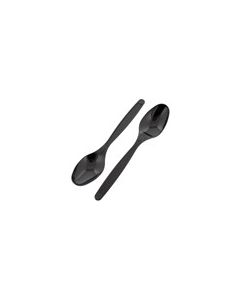 DISPOSABLE HEAVY DUTY BLACK PLASTIC SOUP SPOONS (PACK OF 1,000 SPOONS) (20 X 50)