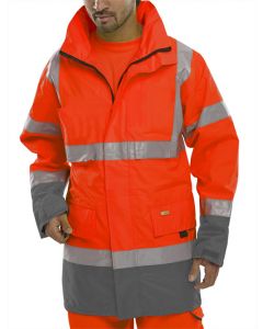 BEESWIFT TWO TONE BREATHABLE TRAFFIC JACKET RED / GREY 4XL (PACK OF 1)