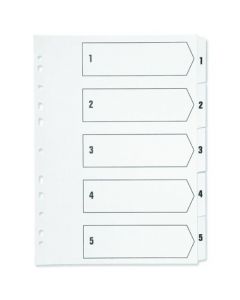 Q-CONNECT 1-5 INDEX MULTI-PUNCHED POLYPROPYLENE WHITE A4 KF01352
