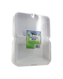 CATERPACK BIODEGRADABLE HINGED FISH AND CHIP CONTAINER (PACK OF 50 CONTAINERS) RY10573 / B030