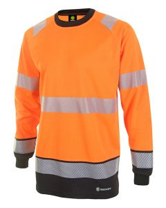 BEESWIFT HIGH VISIBILITY  TWO TONE LONG SLEEVE T SHIRT ORANGE / BLACK M (PACK OF 1)