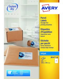 AVERY INKJ LABEL 199.6X289.1MM 1 PER SHEET WHITE (PACK OF 100) J8167-100 (PACK OF 100 SHEETS)