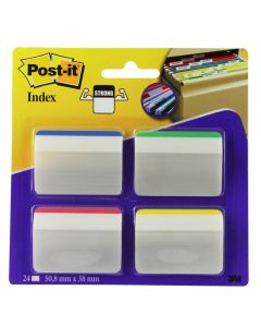 POST-IT 4 COLOUR STRONG INDEX ANGLED FILING TABS (PACK OF 24 TABS)  686-A1