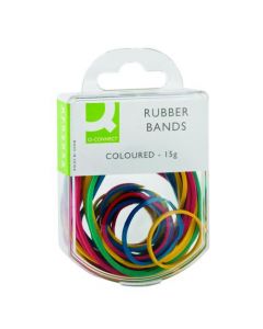 Q-CONNECT RUBBER BANDS ASSORTED SIZES COLOURED 15G (PACK OF 10) KF02032Q