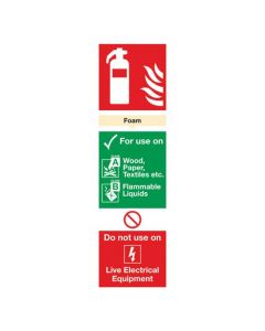 SAFETY SIGN FIRE EXTINGUISHER FOAM 280X90MM PVC F102/R  (PACK OF 1)