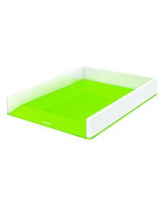 LEITZ WOW LETTER TRAY DUAL COLOUR WHITE/GREEN 53611054  (PACK OF 1)