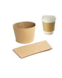 12 /16 OZ LARGE COMPOSTABLE COFFEE CUP SLEEVES (PACK OF 100 SLEEVES)