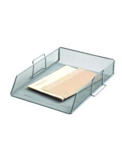 Q-CONNECT STACKABLE LETTER TRAY SILVER KF17301 (PACK OF 1)