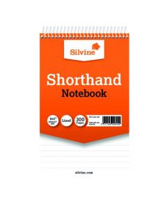 SILVINE RULED SPIRAL BOUND SHORTHAND NOTEPAD 127X203MM (PACK OF 6) 449