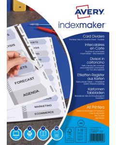 AVERY WHITE PUNCHED INDEX MAKER 12-PART DIVIDER 01640061