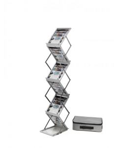 DEFLECTO DOUBLE SIDED FOLDING STAND A4 SILVER DE36100