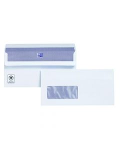 PLUS FABRIC DL ENVELOPES WINDOW WALLET SELF SEAL 120GSM WHITE (PACK OF 500) C22570