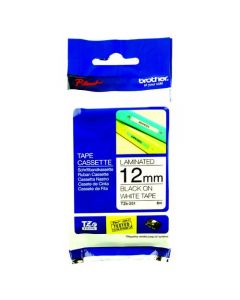 BROTHER P-TOUCH 12MM BLACK ON WHITE TZE231 LABELLING TAPE (PACK OF 1)