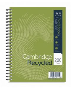 CAMBRIDGE RECYCLED RULED WIREBOUND NOTEBOOK 200 PAGES A5+ (PACK OF 3) 100080106