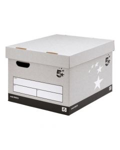 5 STAR FACILITIES STORAGE BOX SELF-ASSEMBLY EXTRA LARGE GREY FSC [PACK OF 10 BOXES]