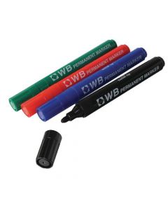 ASSORTED PERMANENT BULLET TIP MARKER (PACK OF 4) WX26088A