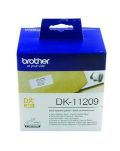 BROTHER BLACK ON WHITE PAPER SMALL ADDRESS LABELS (PACK OF 800) DK11209