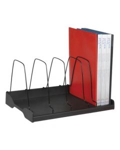 ADJUSTABLE BOOK RACK 6 WIRE DIVIDERS W388XD275XH220MM BLACK