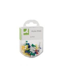 Q-Connect Push Pins Assorted (Pack of 25) KF02029Q