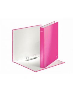 LEITZ WOW 2 D-RING BINDER 25MM A4 PLUS PINK (PACK OF 10 BINDERS) 42410023