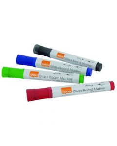 NOBO GLASS WHITEBOARD MARKERS ASSORTED (PACK OF 4) 1905323