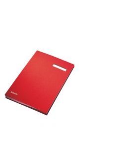 SIGNATURE BOOK 20 COMPARTMENTS DURABLE BLOTTING CARD 340X240MM RED (PACK OF 1)