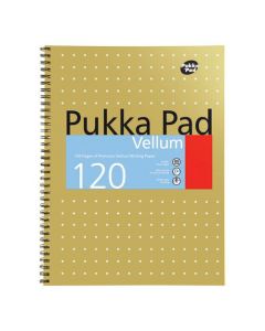 PUKKA VELLUM WIREBOUND A4 NOTEBOOK FEINT RULED WITH MARGIN 4 HOLE PUNCHED 120 PAGES VJM/1 (PACK OF 3)