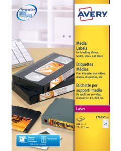 AVERY MINI DATA CARTRIDGE LABEL 24 PER SHEET 72X21.1MM WHITE(PACK OF 600) L7665-25 (PACK OF 25 SHEETS)