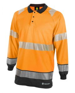 BEESWIFT HIGH VISIBILITY  TWO TONE POLO SHIRT LONG SLEEVE ORANGE / BLACK 2XL (PACK OF 1)
