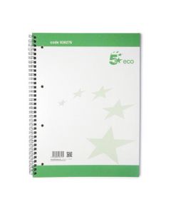 5 STAR ECO SPIRAL PAD 70GSM RULED MARGIN PERFORATED PUNCHED 4 HOLES 100PP A4+ [PACK 10]