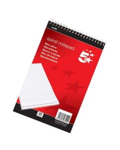 5 STAR OFFICE SHORTHAND PAD WIREBOUND 60GSM RULED 200PP A5 RED (PACK OF 1)