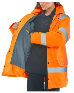 BEESWIFT HIGH VISIBILITY FLEECE LINED TRAFFIC JACKET ORANGE XL (PACK OF 1)