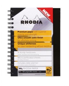 RHODIA BLACK A5 WIREBOUND BUSINESS BOOK (PACK OF 3) 119233C
