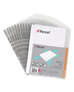 REXEL NYREX PRESENTATION POCKET SIDE OPENING A4 (PACK OF 25 POCKETS) 12203